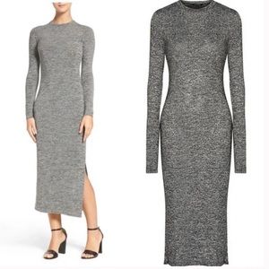Walter Baker Long Sleeve Knit Midi Dress Minimalist Size Medium Marbled Knit
